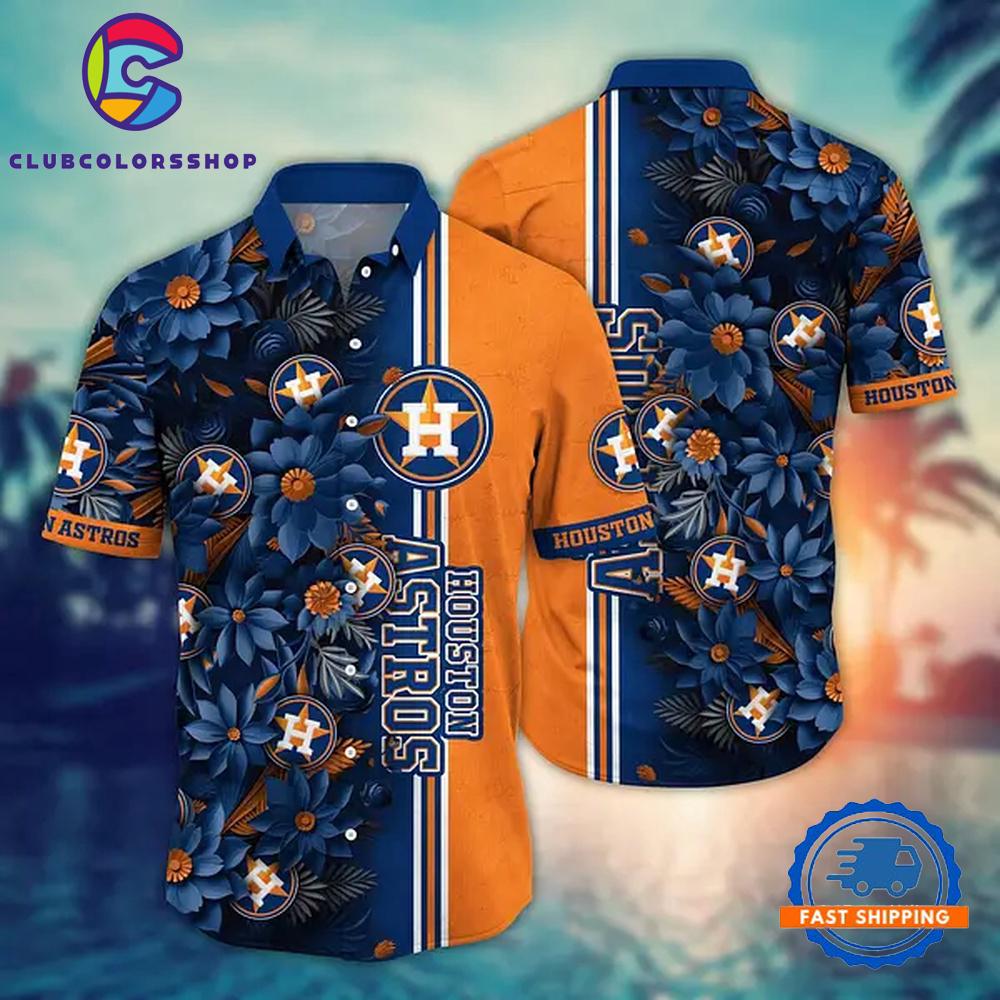 MLB Houston Astros Bold Blossom Pool Days Hawaiian Shirt