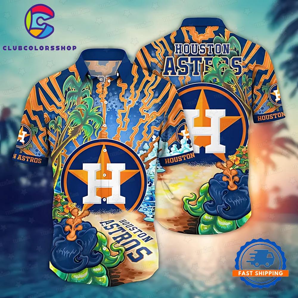 MLB Houston Astros Electric Sunset Hawaiian Shirt