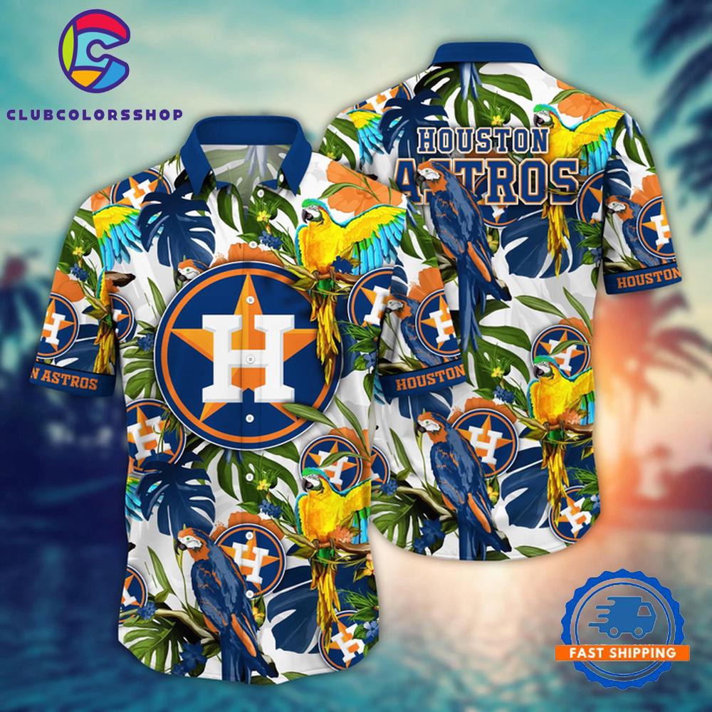 MLB Houston Astros Parrot Paradise Hawaiian Shirt MLB Houston Astros Parrot Paradise Hawaiian Shirt
