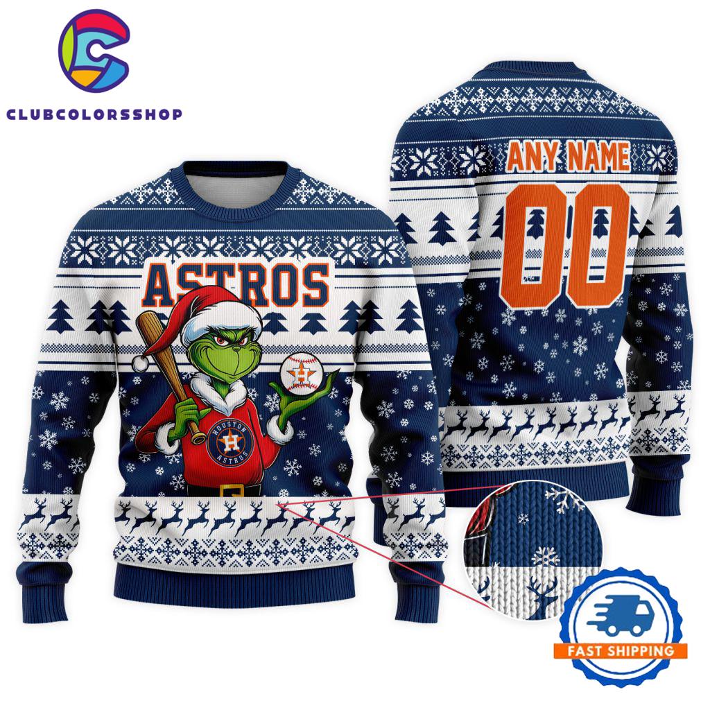 MLB Houston Astros Special Grinch Christmas Ugly Sweater Design