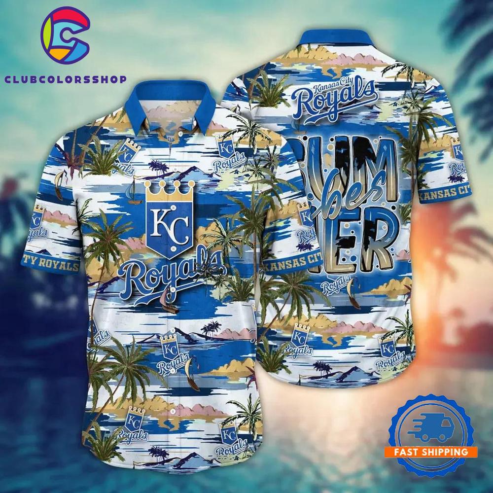 MLB Kansas City Royals Baseball Team Design Flower Hawaiian Shirts