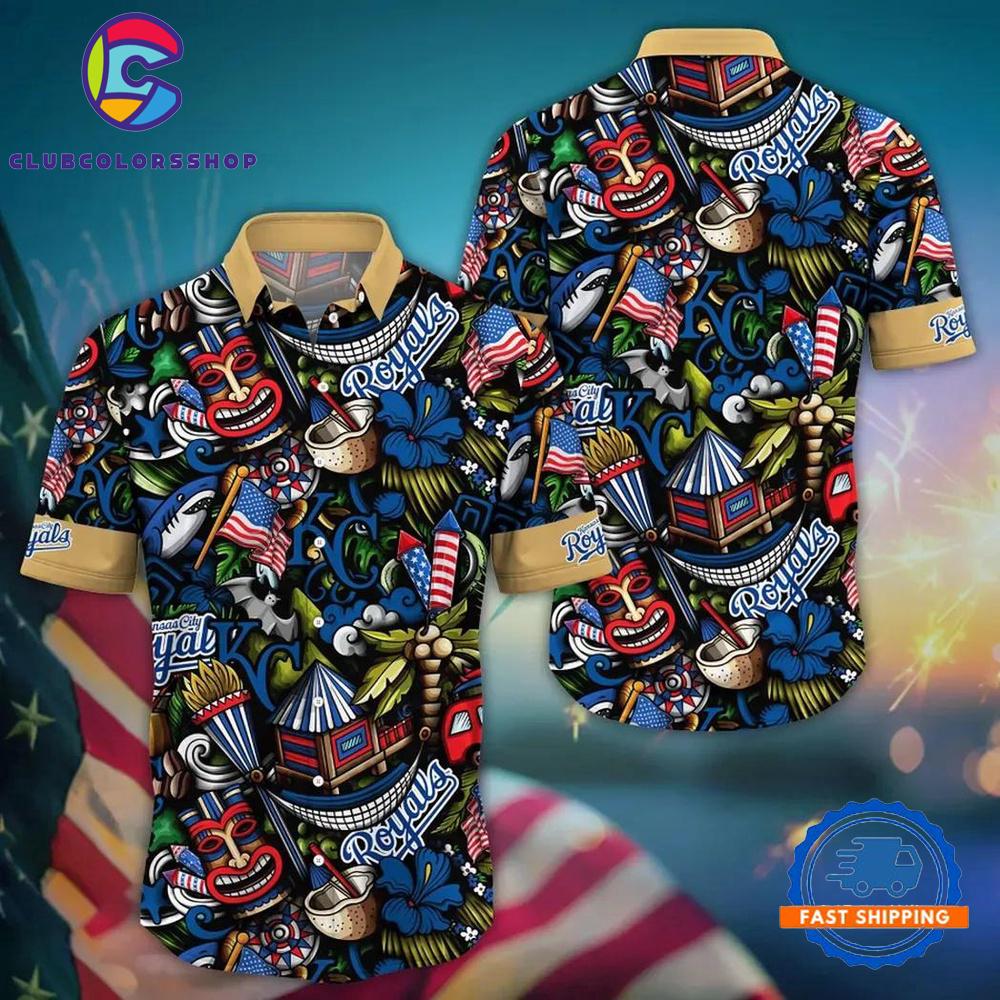 MLB Kansas City Royals Baseball Team Design Flower New Hawaiian Shirts