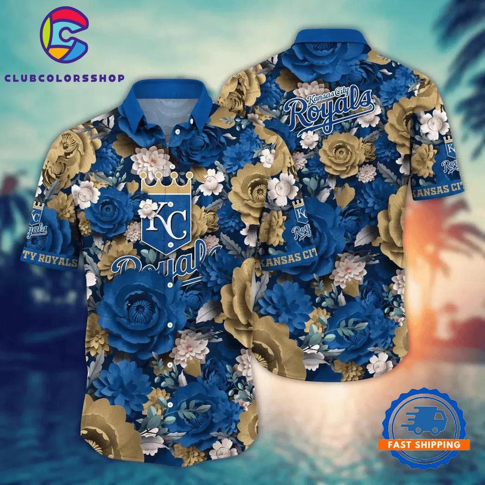 MLB Kansas City Royals Flower Aloha Baseball Hawaiian Shirts
