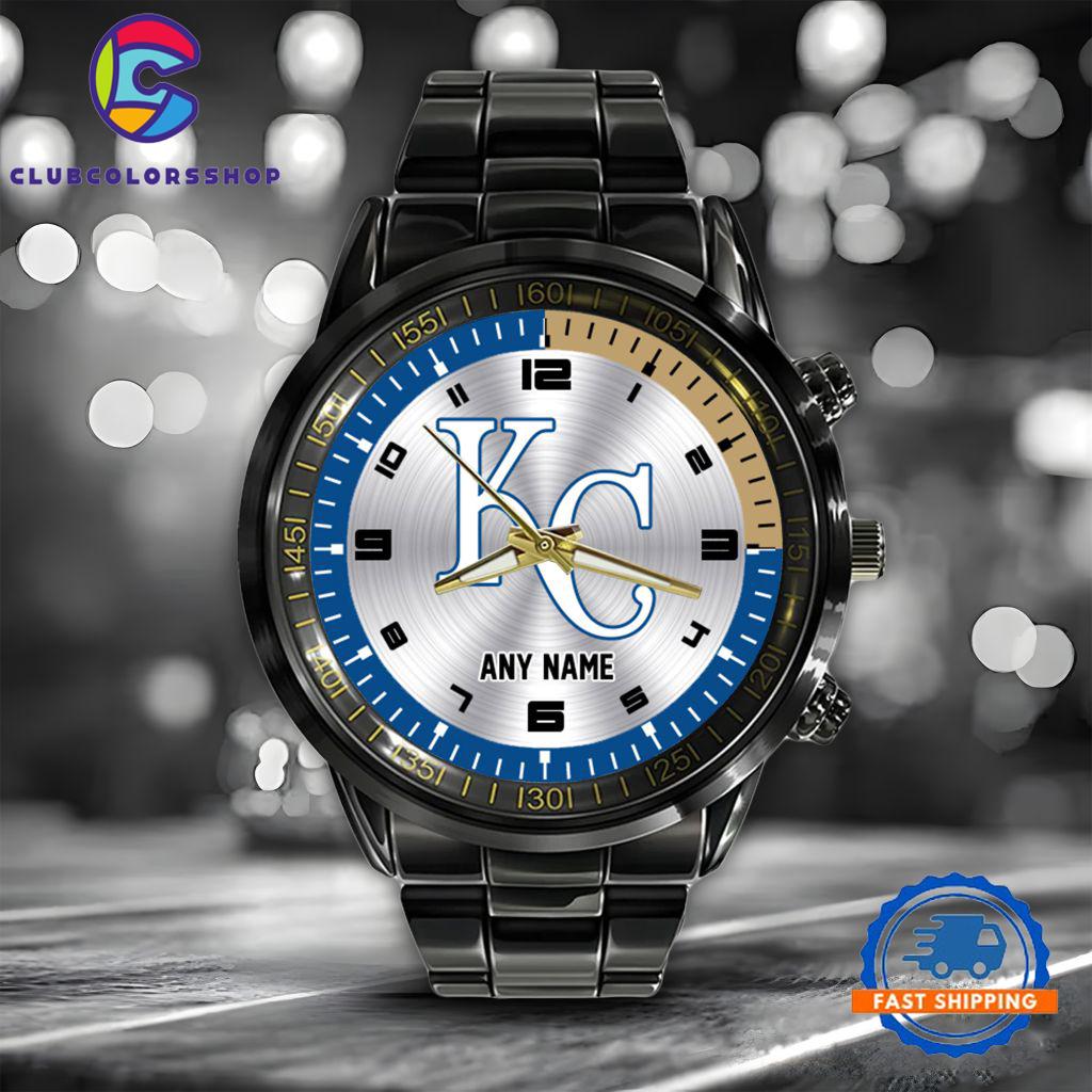 MLB Kansas City Royals Personalized Black Stainless Steel Watch
