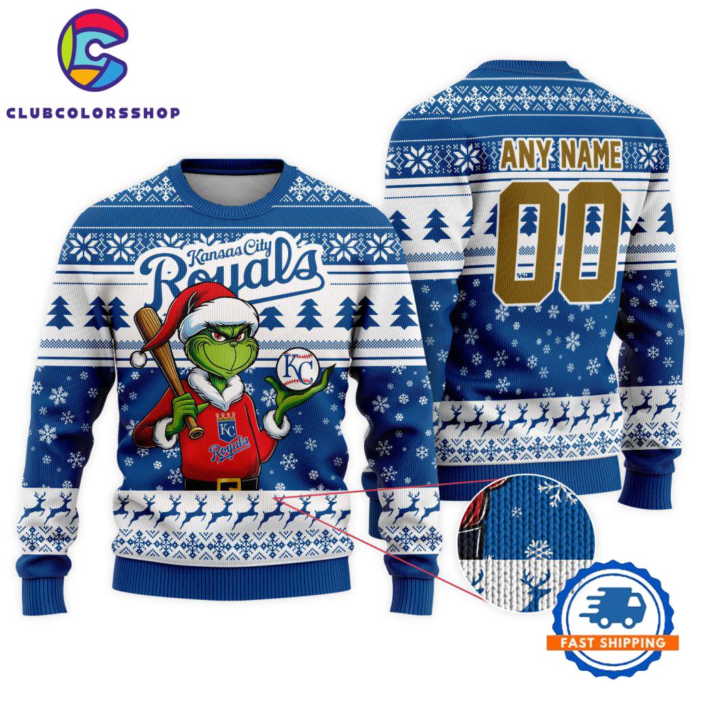 MLB Kansas City Royals Special Grinch Christmas Ugly Sweater Design