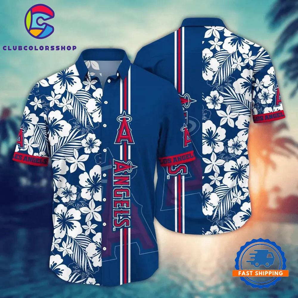 MLB Los Angeles Angels Flower Aloha Hawaiian Shirts
