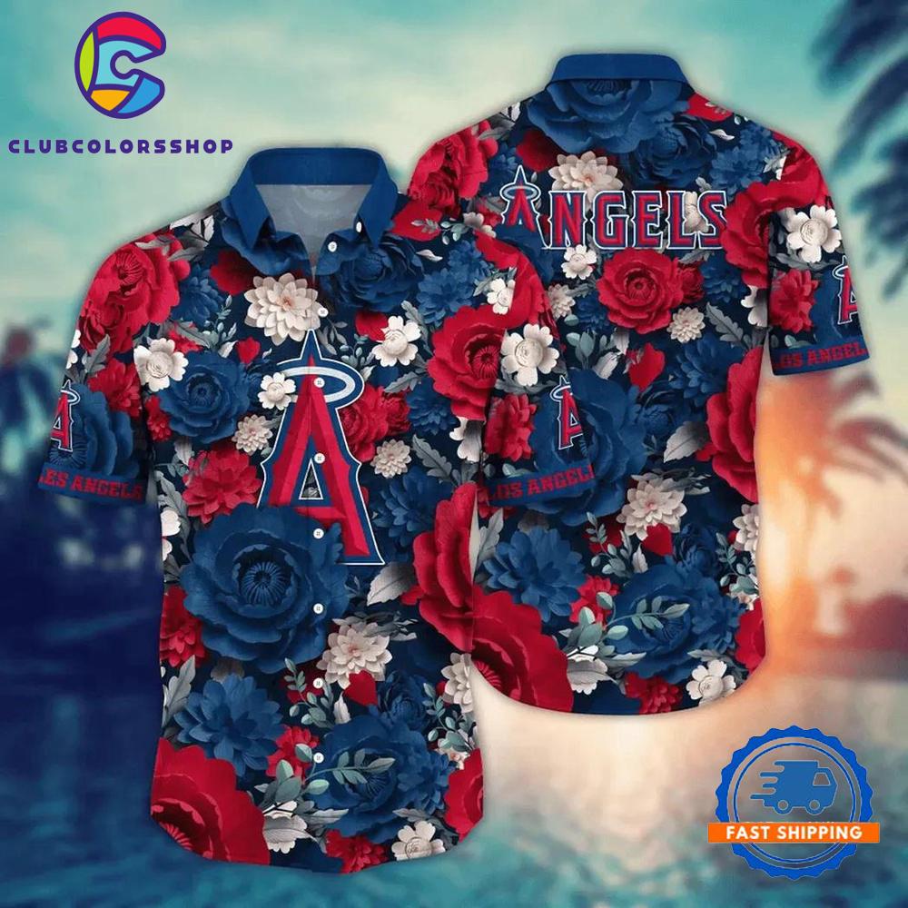 MLB Los Angeles Angels Flower Palm Tree Baseball Hawaiian Shirts