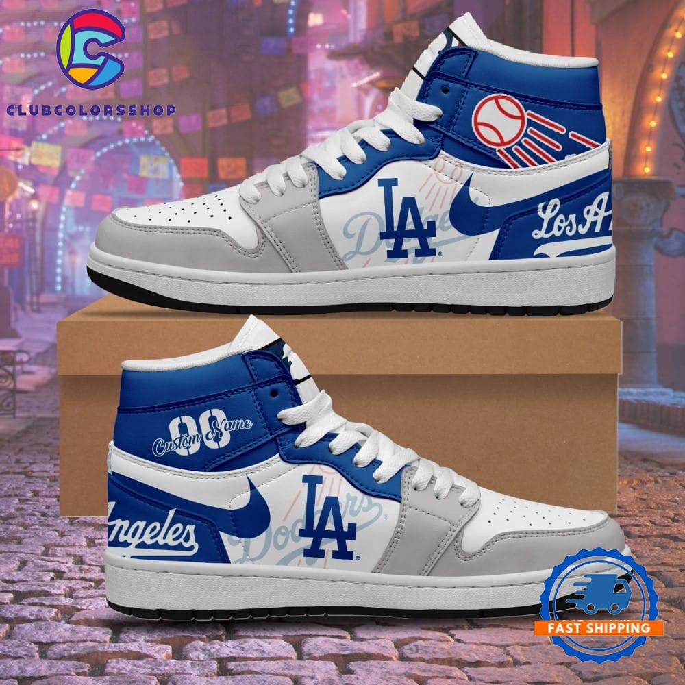 MLB Los Angeles Dodgers Personalized Air Jordan 1 Hightop Shoes