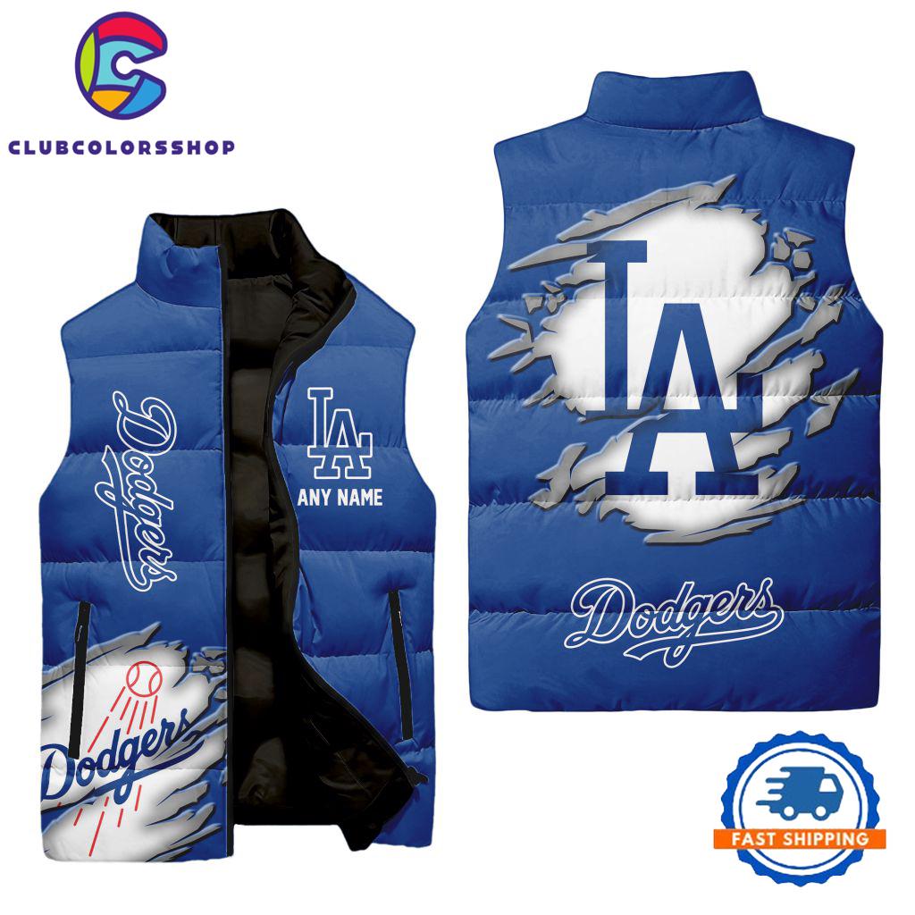 MLB Los Angeles Dodgers Personalized Baseball Team Sleeveless Puffer Jacket