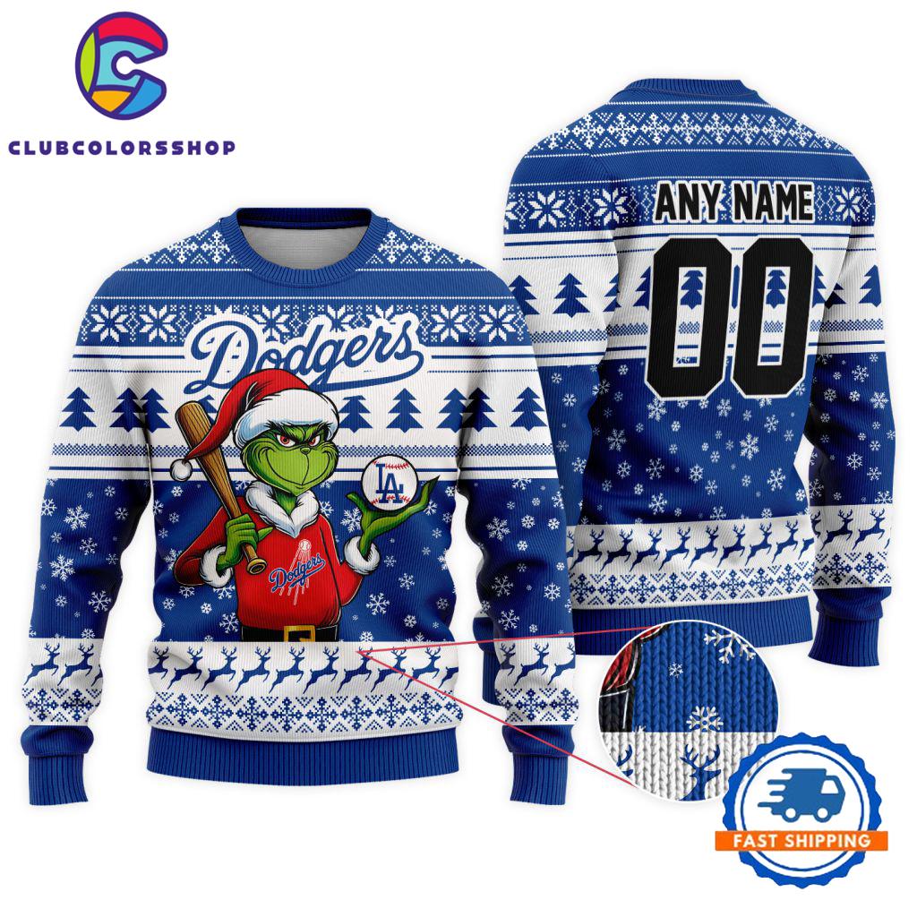MLB Los Angeles Dodgers Special Grinch Christmas Ugly Sweater Design