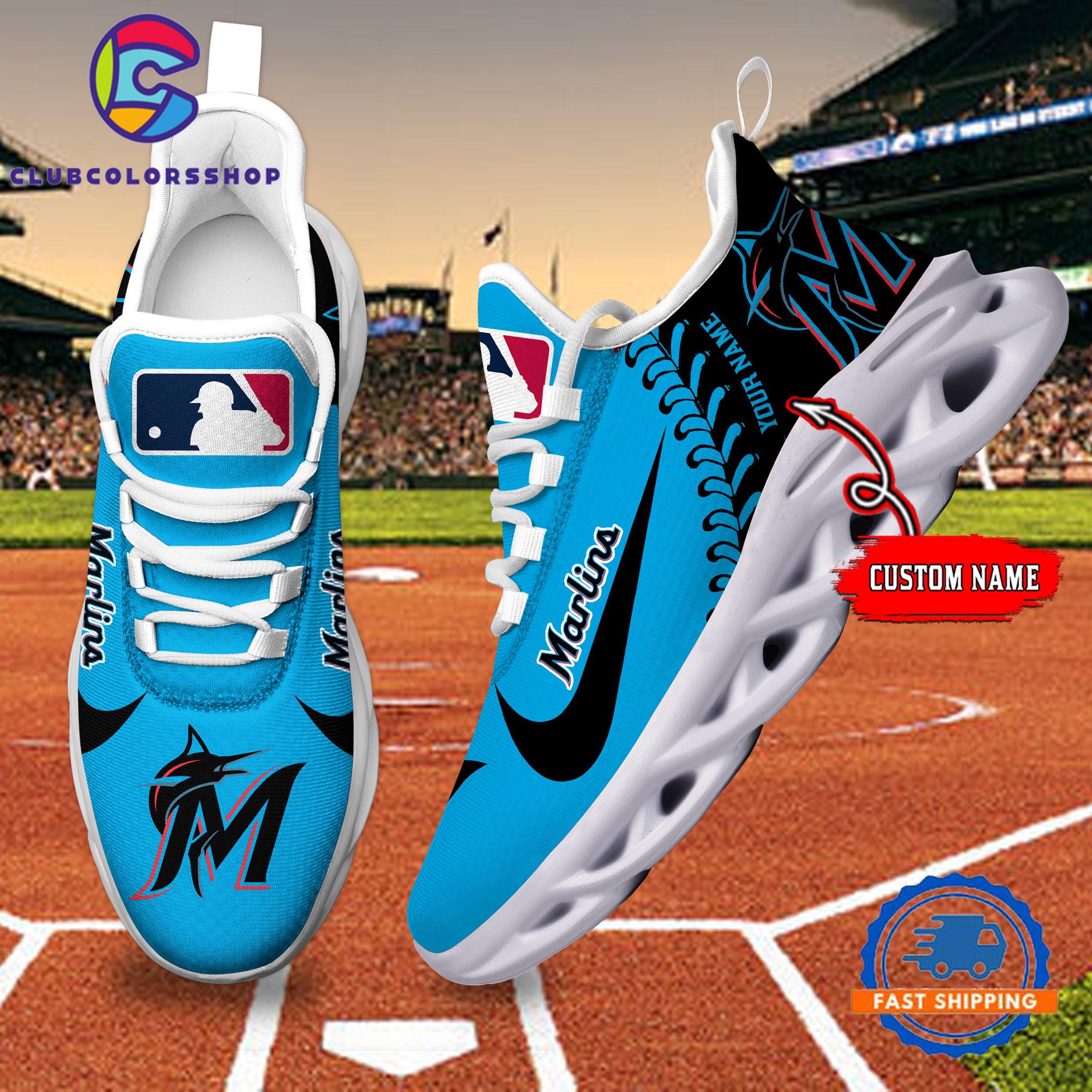 MLB Miami Marlins Baseball Logo Team Custom Max Soul Shoes MLB Miami Marlins Baseball Logo Team Custom Max Soul Shoes