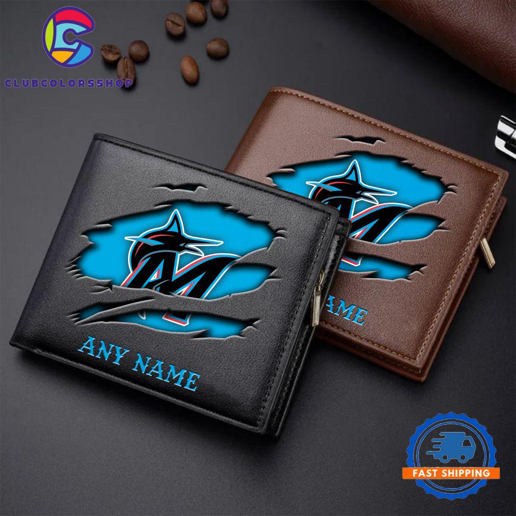 MLB Miami Marlins Baseball Logo Team Personalized Men’s Wallet Design