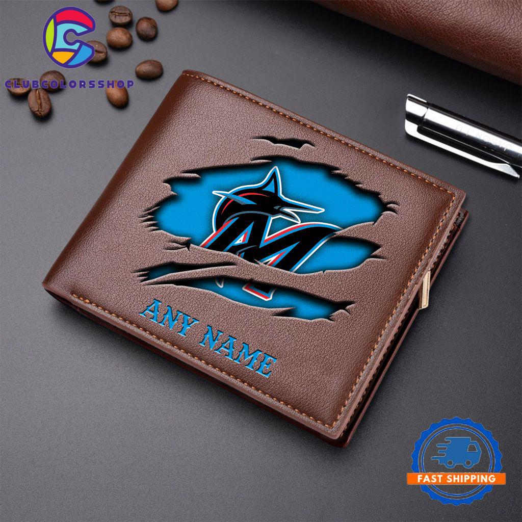MLB Miami Marlins Baseball Logo Team Personalized Men's Wallet Design MLB Miami Marlins Baseball Logo Team Personalized Men's Wallet Design