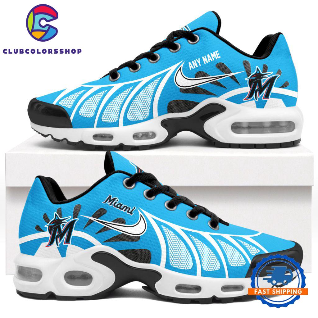 MLB Miami Marlins Personalized Air Max Plus Shoes, Baseball Team Logo TN Shoes Design