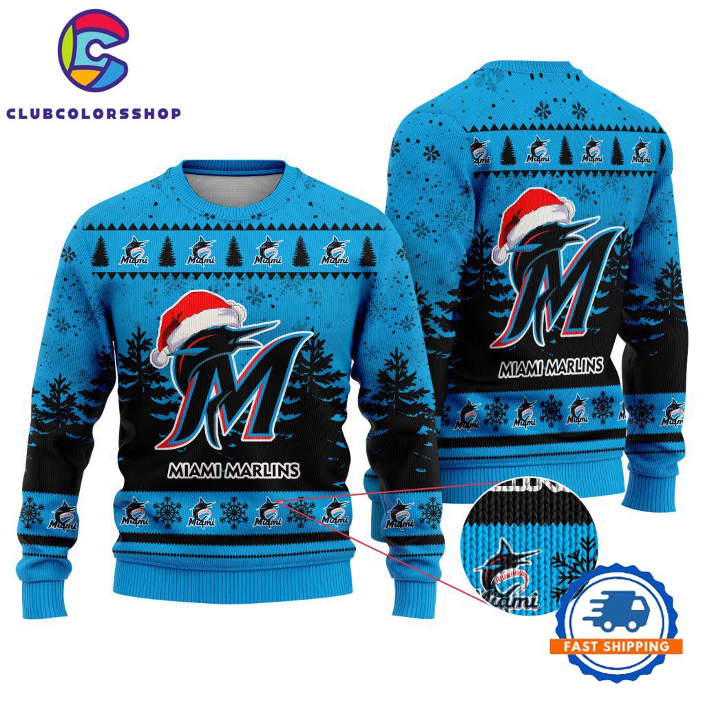 MLB Miami Marlins Special Baseball Team Christmas Ugly Sweater Design