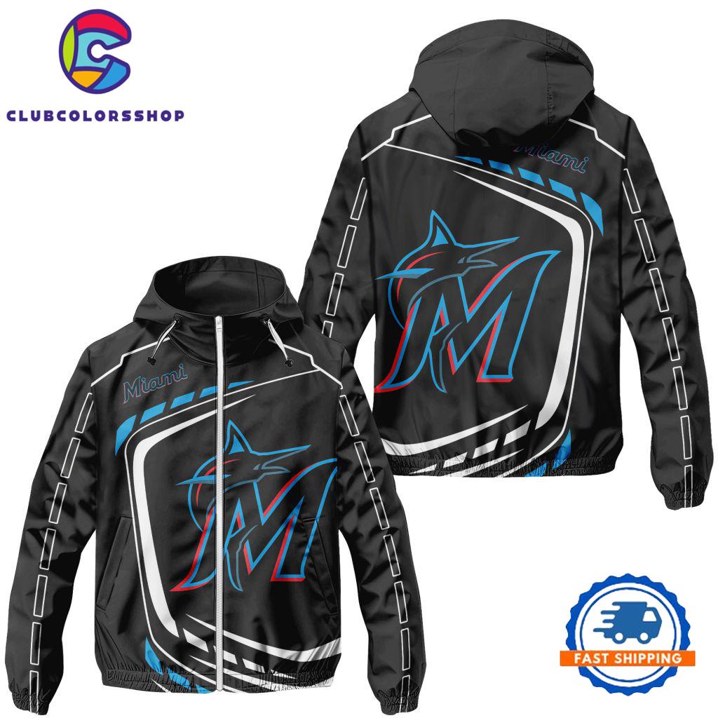 MLB Miami Marlins Special Baseball Team Design Windbreaker Outdoor Jacket