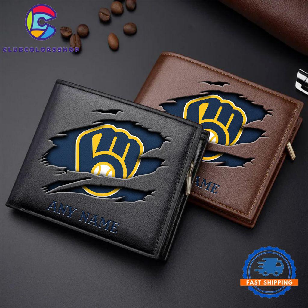 MLB Milwaukee Brewers Baseball Logo Team Personalized Men’s Wallet Design