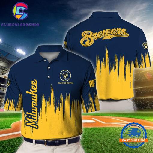 MLB Milwaukee Brewers Baseball Team Polo Shirts Design