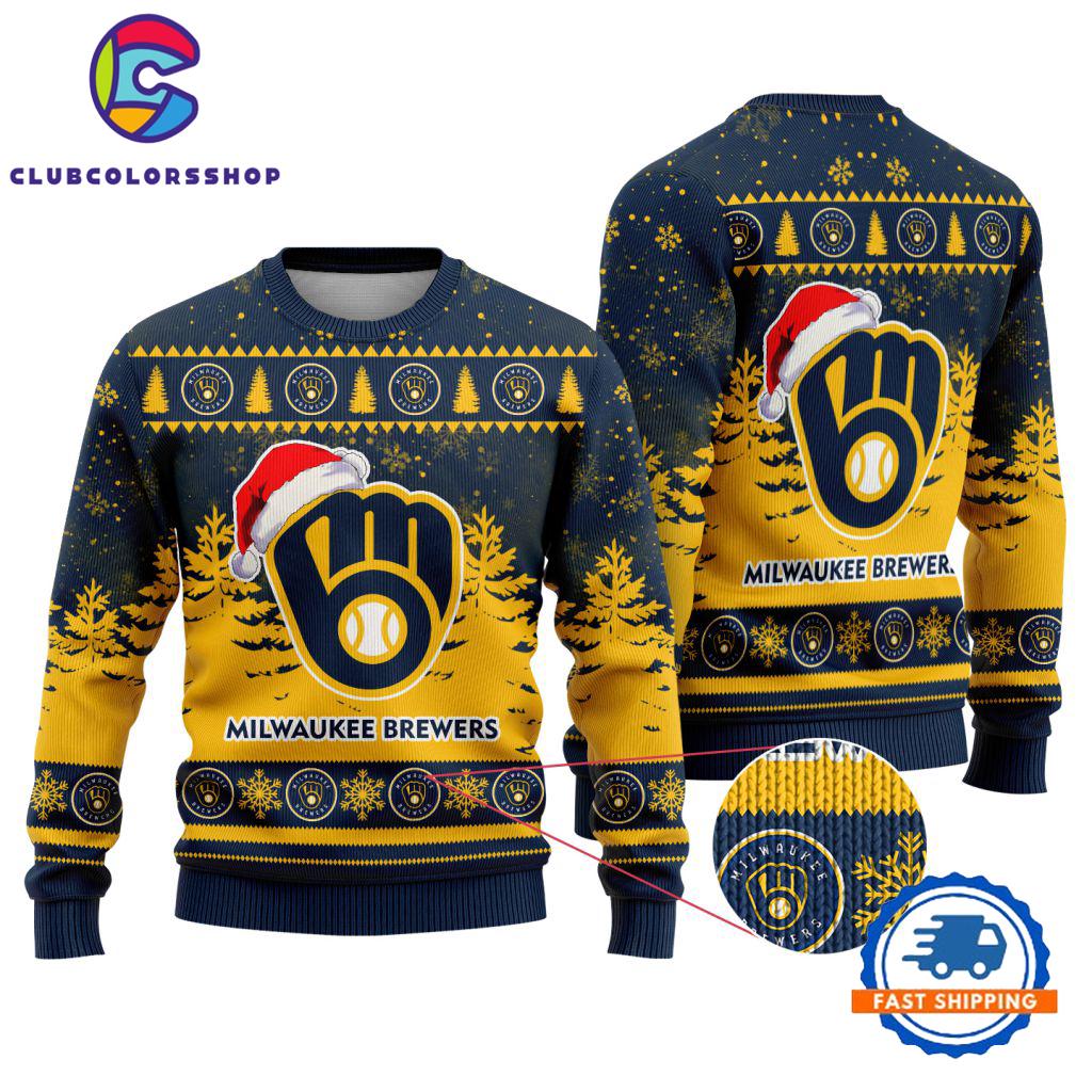 MLB Milwaukee Brewers Special Baseball Team Christmas Ugly Sweater Design