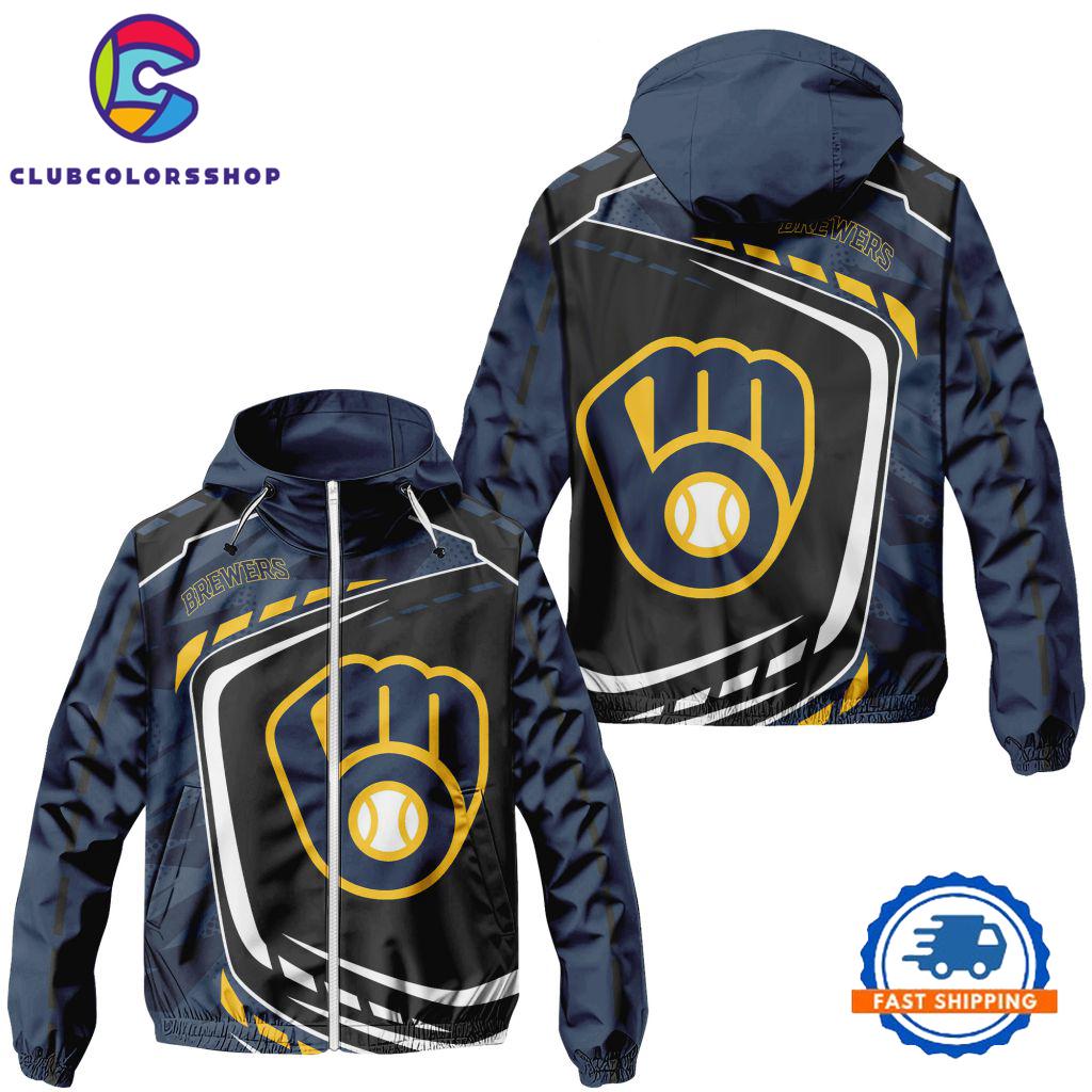 MLB Milwaukee Brewers Special Baseball Team Design Windbreaker Outdoor Jacket