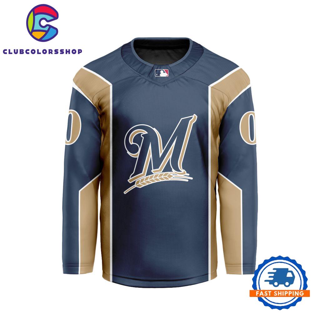 MLB Milwaukee Brewers Special Hockey Jersey Design Concept