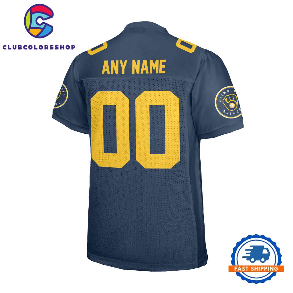 MLB Milwaukee Brewers Special Logo Team Design Football Jersey MLB Milwaukee Brewers Special Logo Team Design Football Jersey