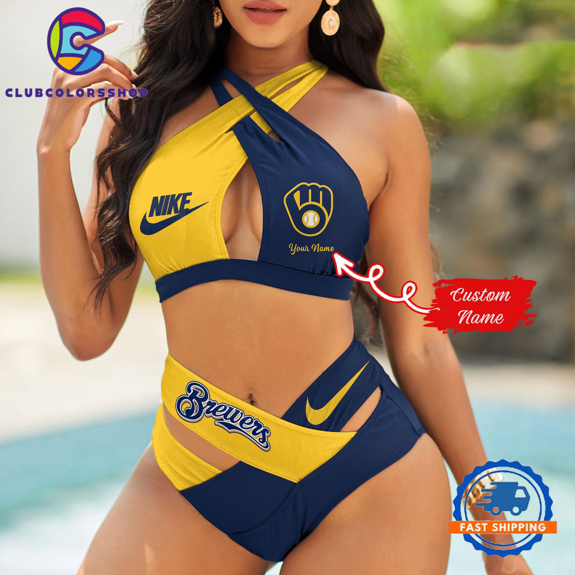MLB Milwaukee Brewers Summer Beach Women’s Bikini Suit Set