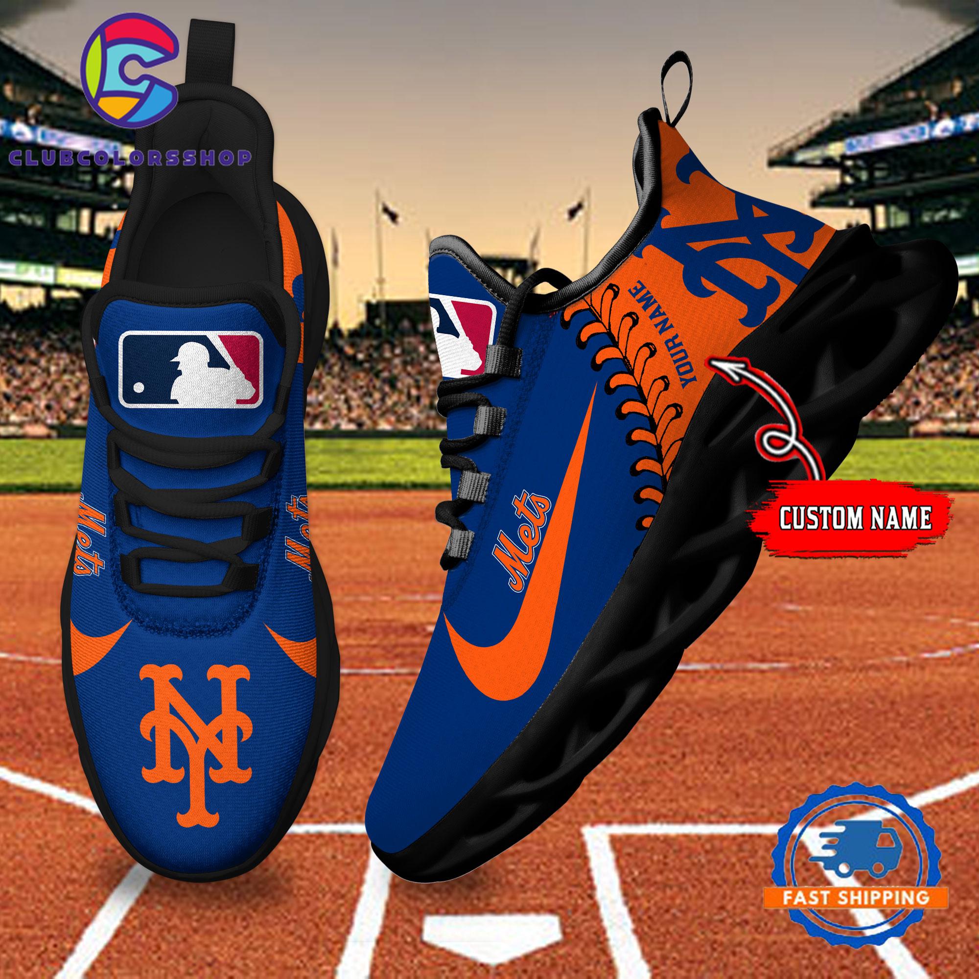 MLB New York Mets Baseball Logo Team Custom Max Soul Shoes