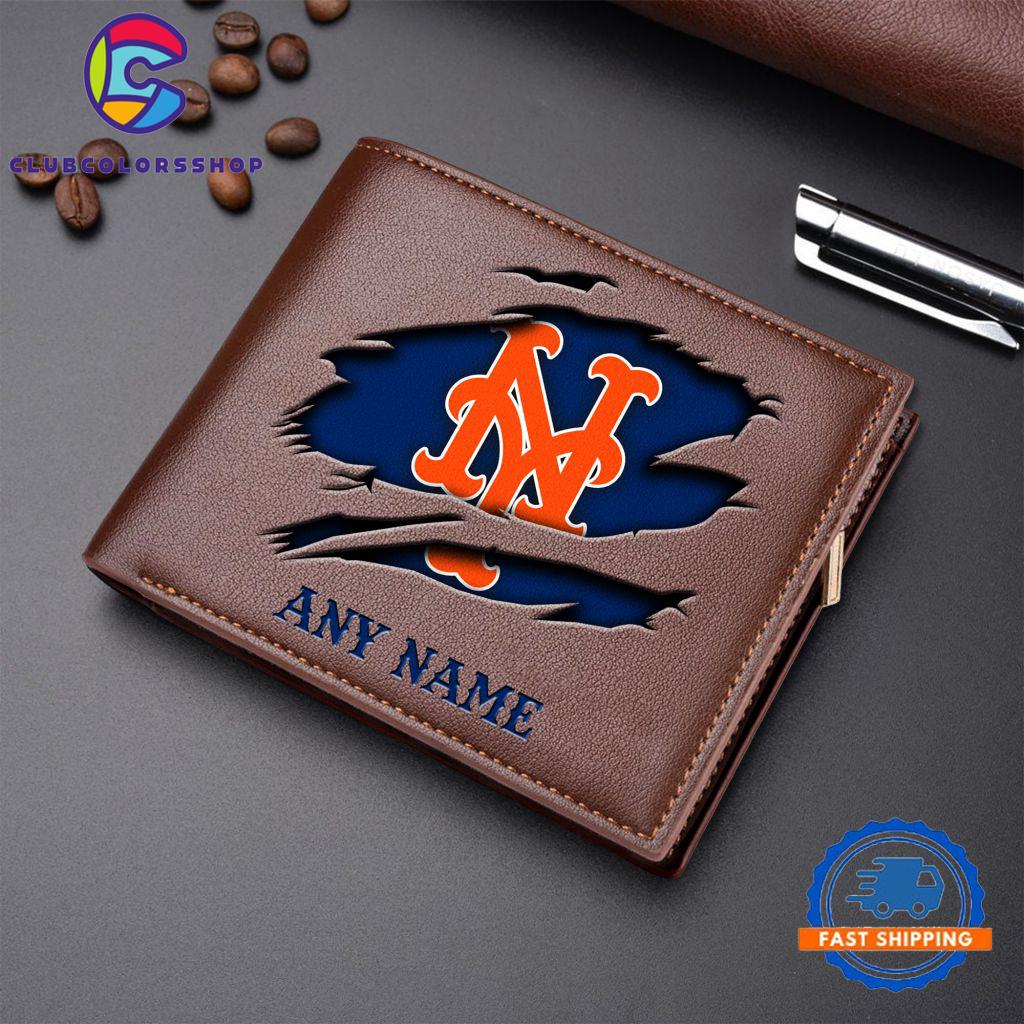 MLB New York Mets Baseball Logo Team Personalized Men's Wallet Design MLB New York Mets Baseball Logo Team Personalized Men's Wallet Design