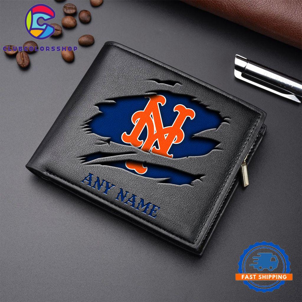 MLB New York Mets Baseball Logo Team Personalized Men's Wallet Design MLB New York Mets Baseball Logo Team Personalized Men's Wallet Design