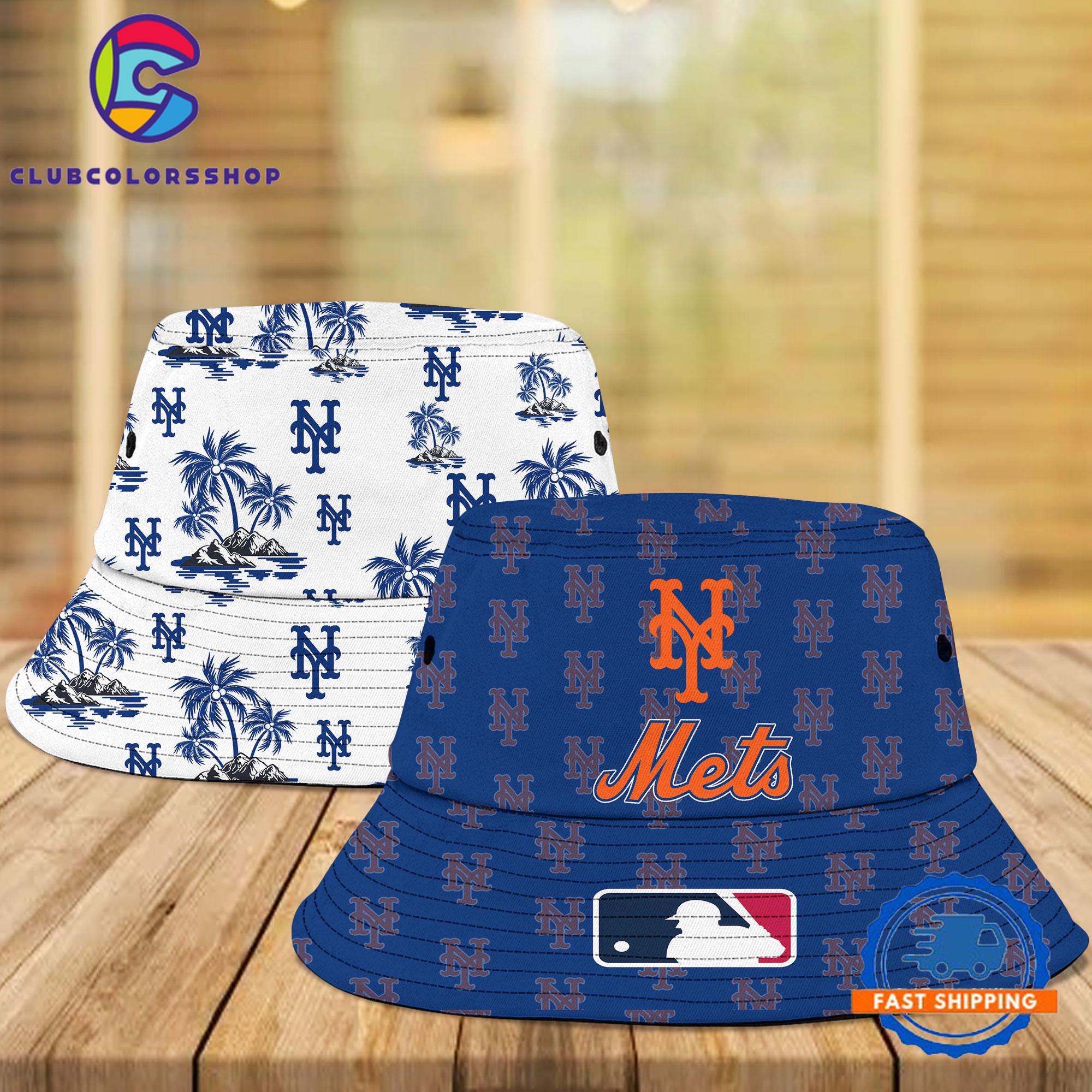 MLB New York Mets Bucket Hats, Baseball Two Sided Design Fisherman’s Hat