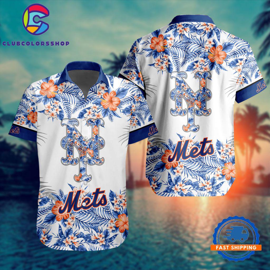 MLB New York Mets Special Tropical Flower Hawaiian Shirt, Baseball Team Button Shirt Design
