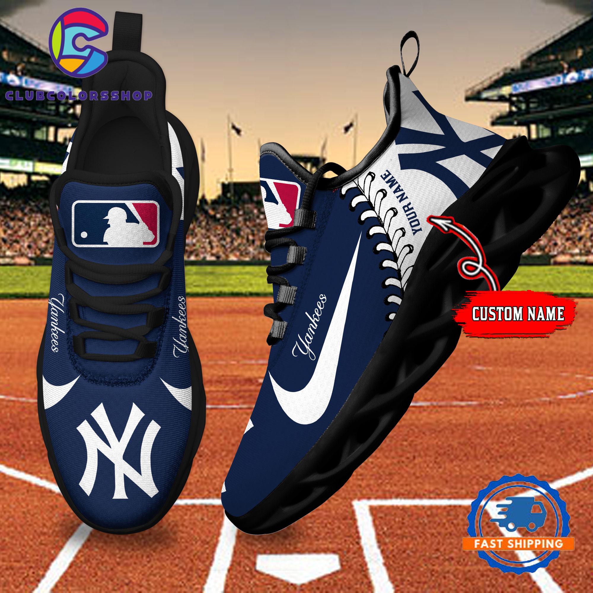 MLB New York Yankees Baseball Logo Team Custom Max Soul Shoes