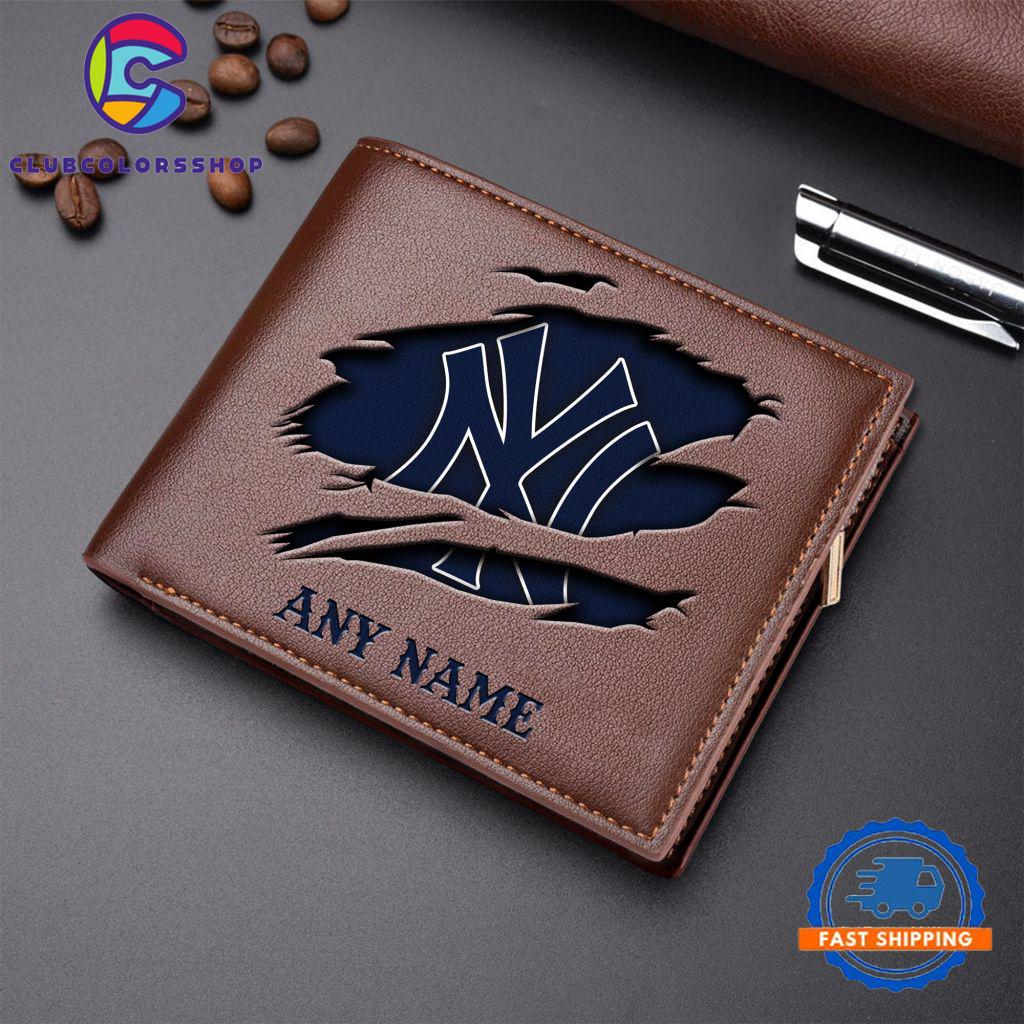 MLB New York Yankees Baseball Logo Team Personalized Men's Wallet Design MLB New York Yankees Baseball Logo Team Personalized Men's Wallet Design