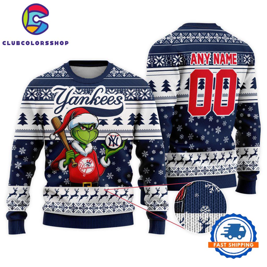 MLB New York Yankees Special Grinch Christmas Ugly Sweater Design