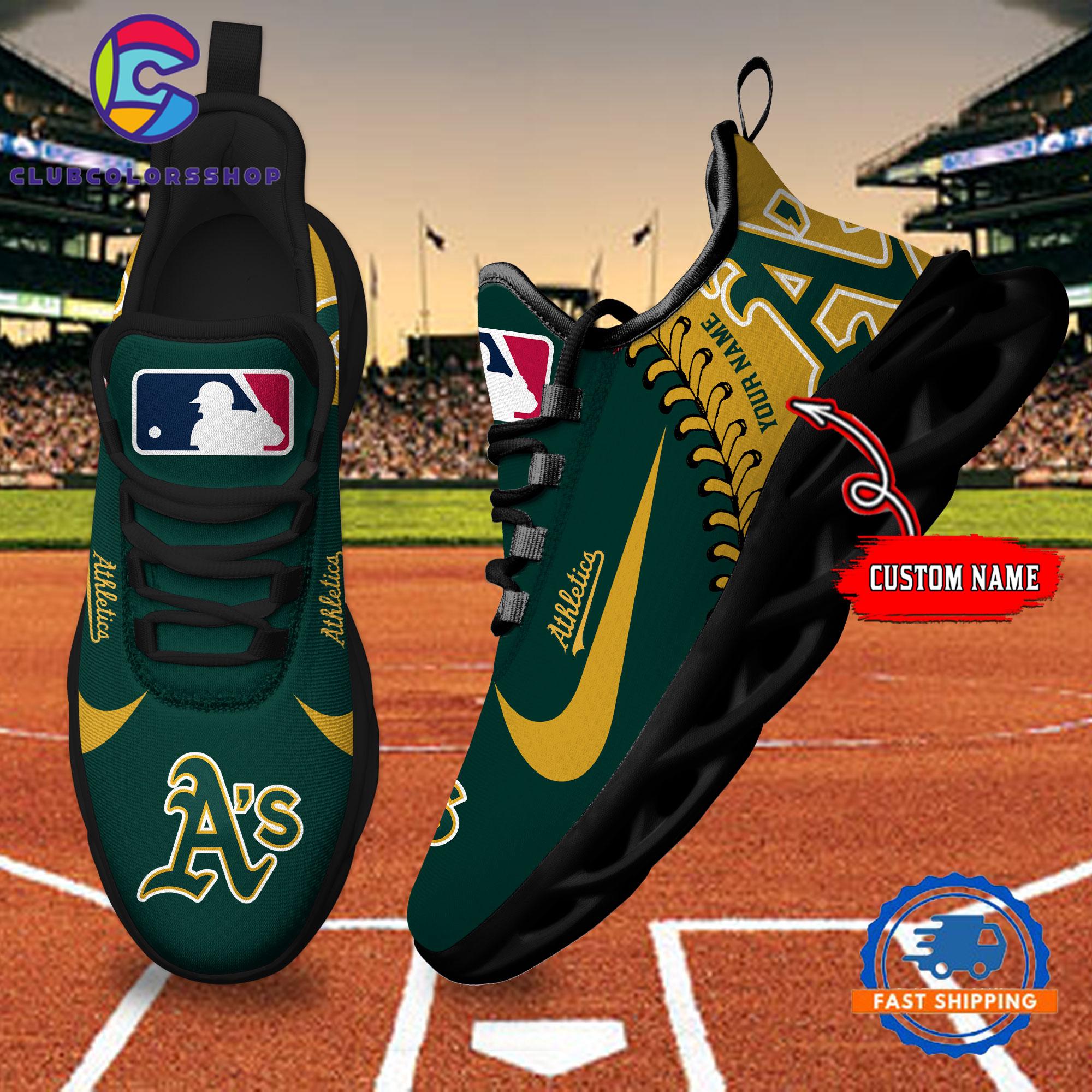 MLB Oakland Athletics Baseball Logo Team Custom Max Soul Shoes