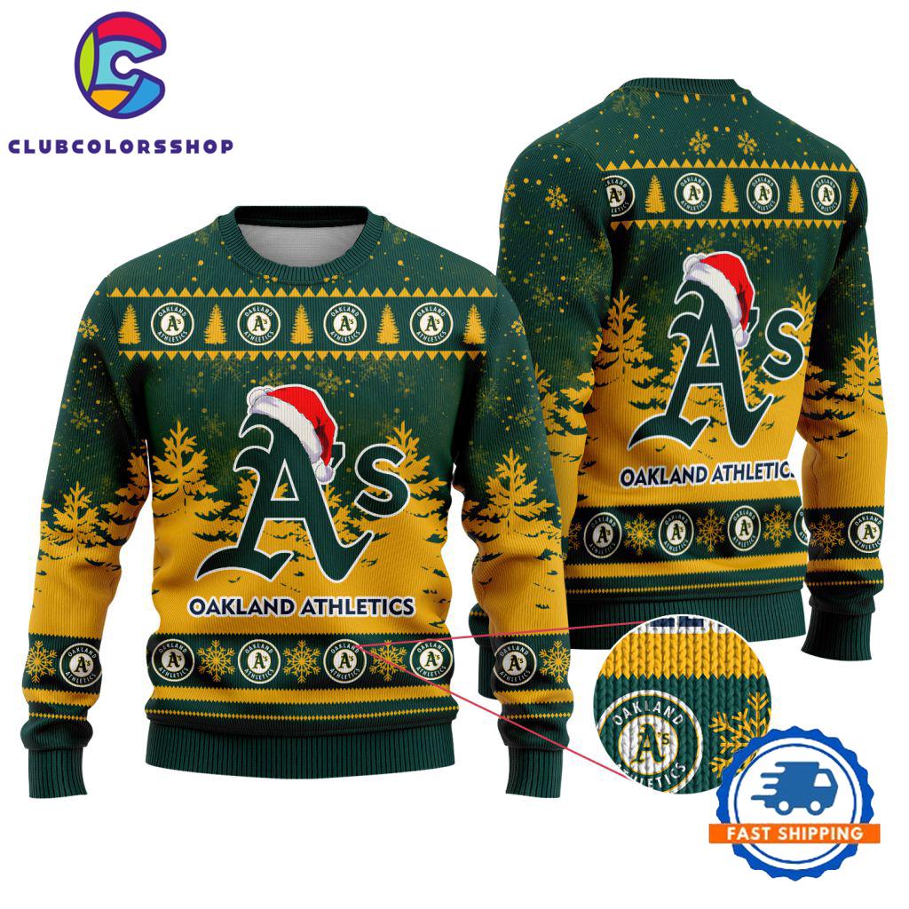 MLB Oakland Athletics Special Baseball Team Christmas Ugly Sweater Design