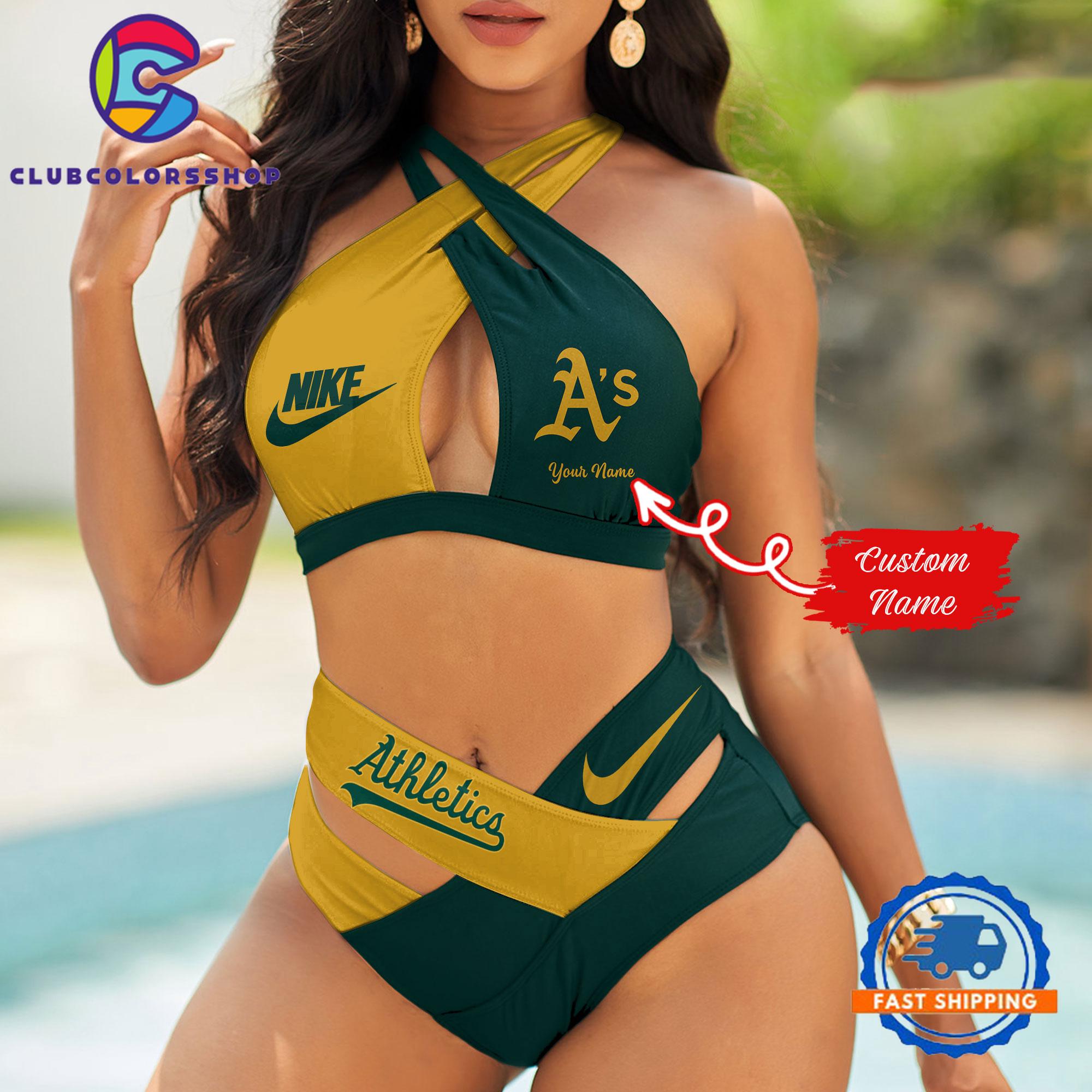 MLB Oakland Athletics Summer Beach Women’s Bikini Suit Set