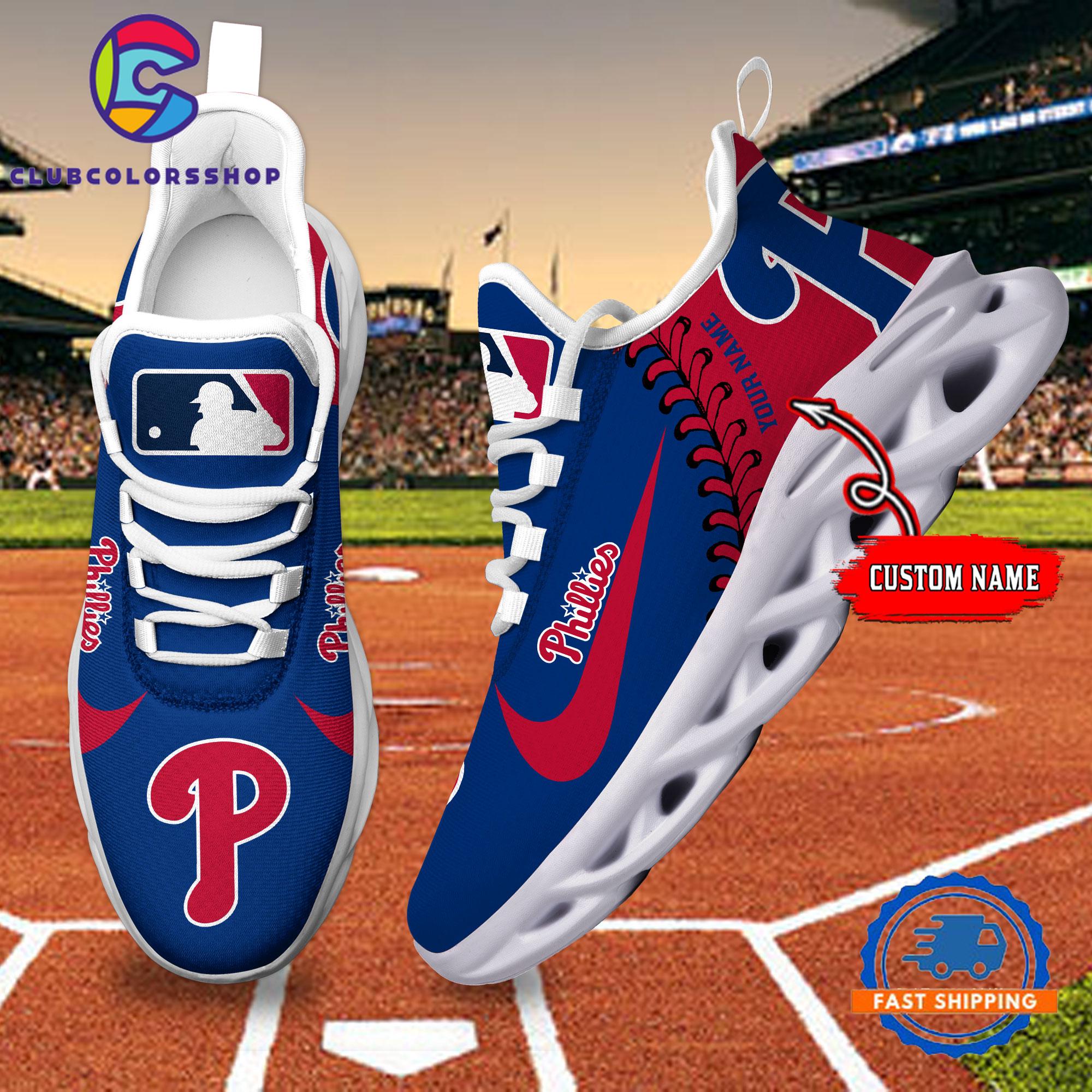 MLB Philadelphia Phillies Baseball Logo Team Custom Max Soul Shoes MLB Philadelphia Phillies Baseball Logo Team Custom Max Soul Shoes