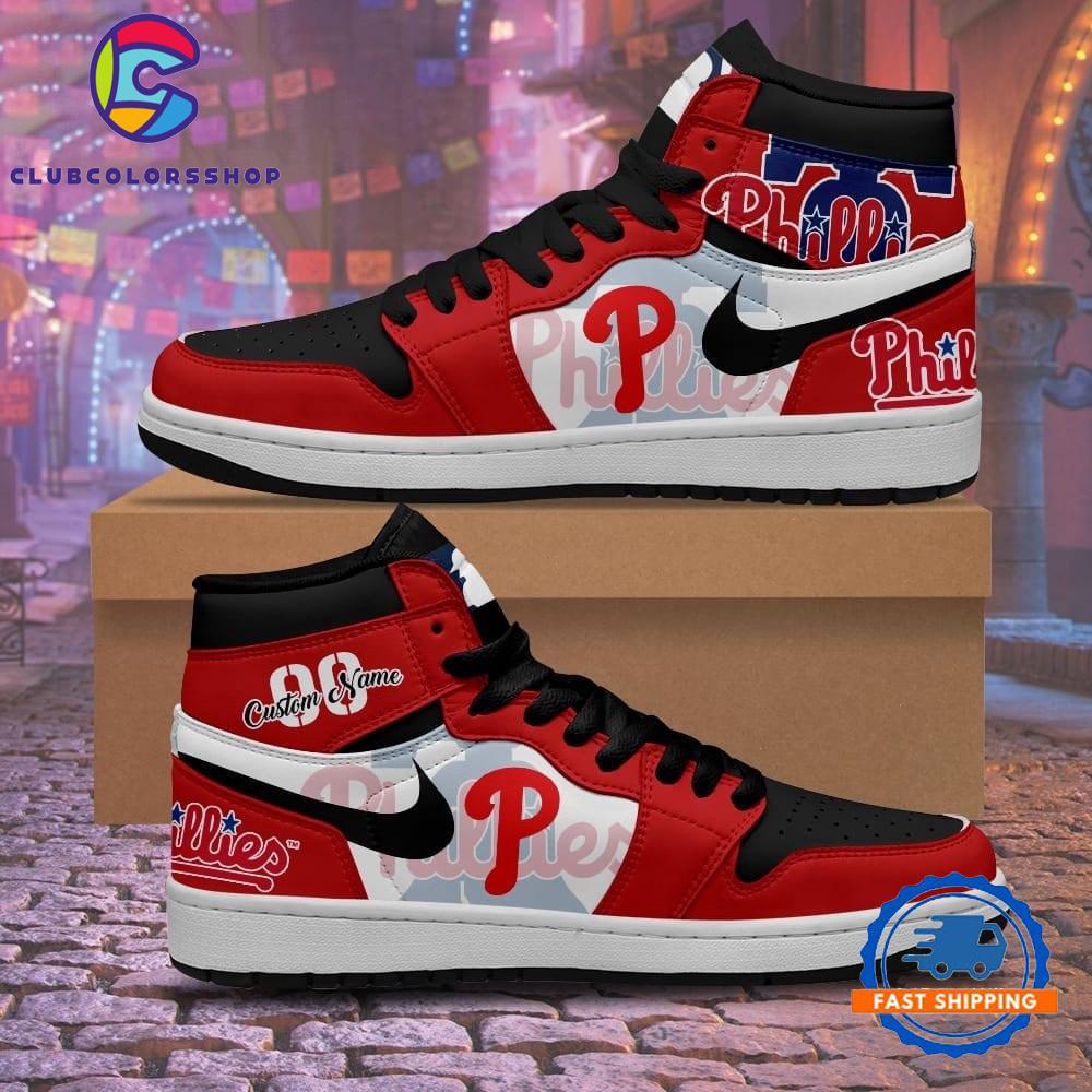 MLB Philadelphia Phillies Personalized Air Jordan 1 Hightop Shoes