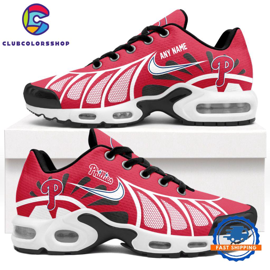 MLB Philadelphia Phillies Personalized Air Max Plus Shoes, Baseball Team Logo TN Shoes Design