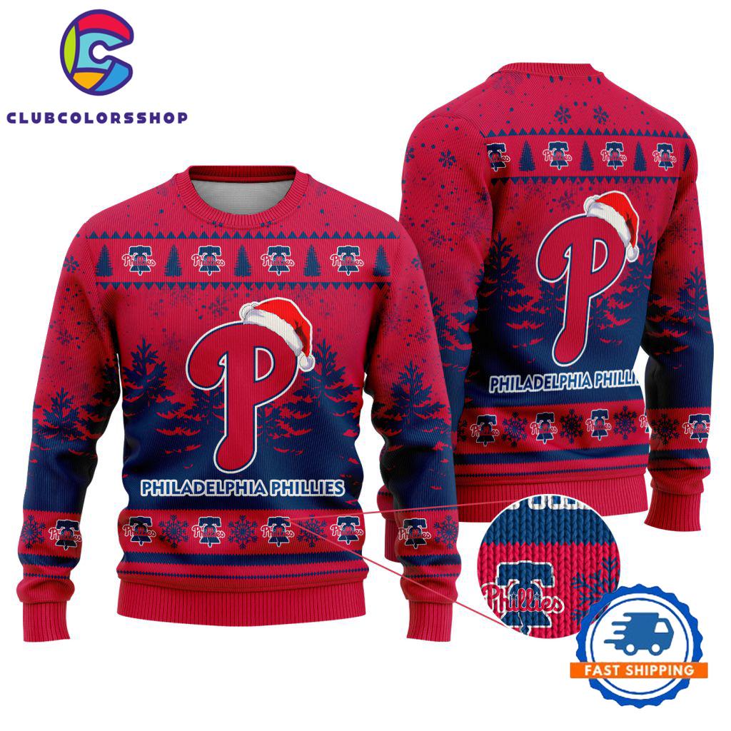 MLB Philadelphia Phillies Special Baseball Team Christmas Ugly Sweater Design