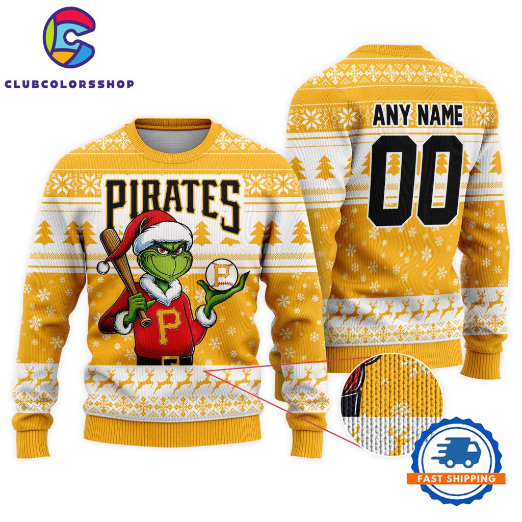 MLB Pittsburgh Pirates Special Grinch Christmas Ugly Sweater Design