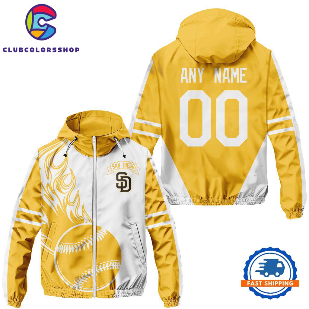 MLB San Diego Padres Logo Team Windbreaker Outdoor Jacket Design