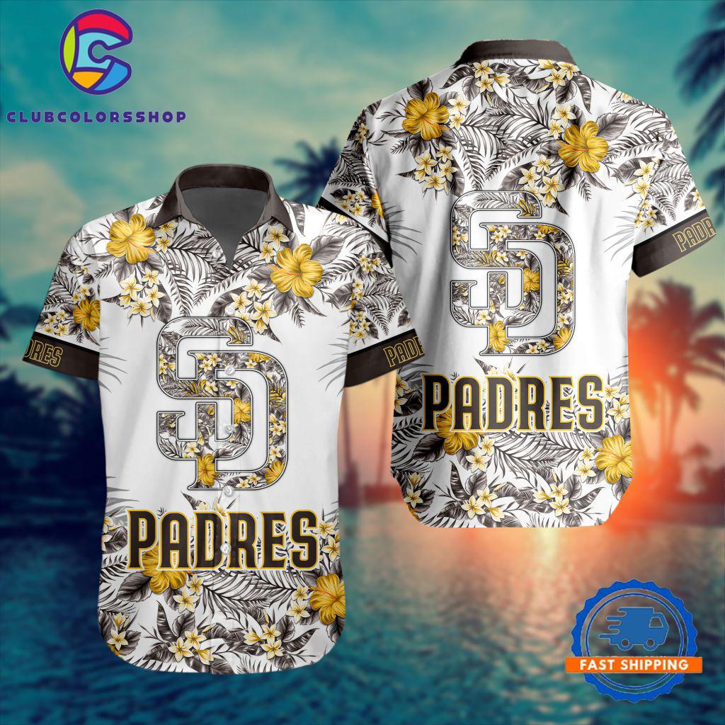 MLB San Diego Padres Special Tropical Flower Hawaiian Shirt, Baseball Team Button Shirt Design