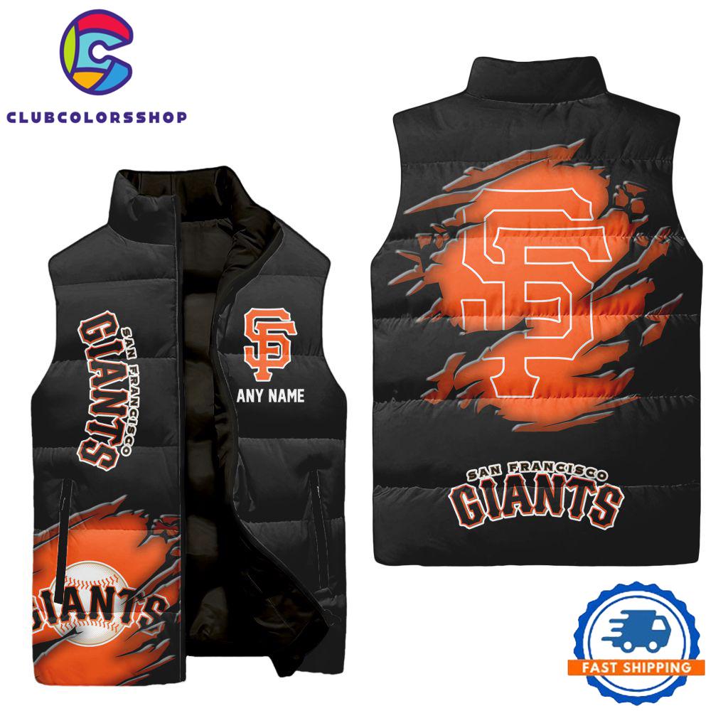 MLB San Francisco Giants Personalized Baseball Team Sleeveless Puffer Jacket