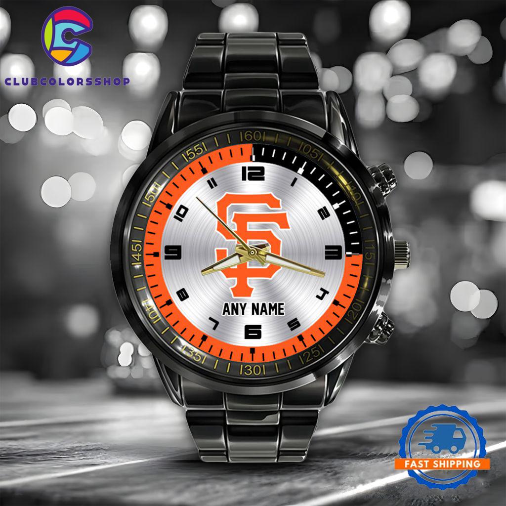 MLB San Francisco Giants Personalized Black Stainless Steel Watch