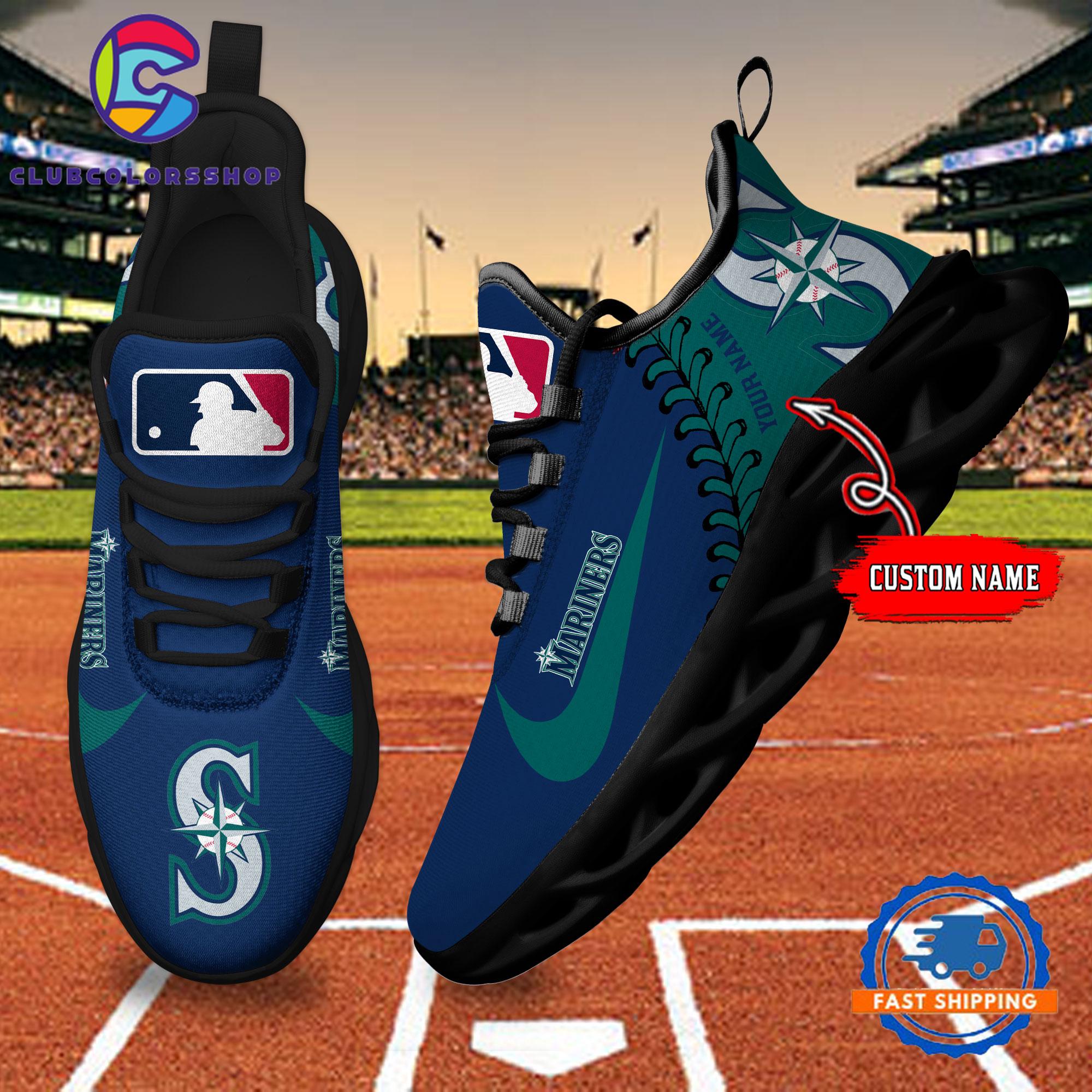 MLB Seattle Mariners Baseball Logo Team Custom Max Soul Shoes