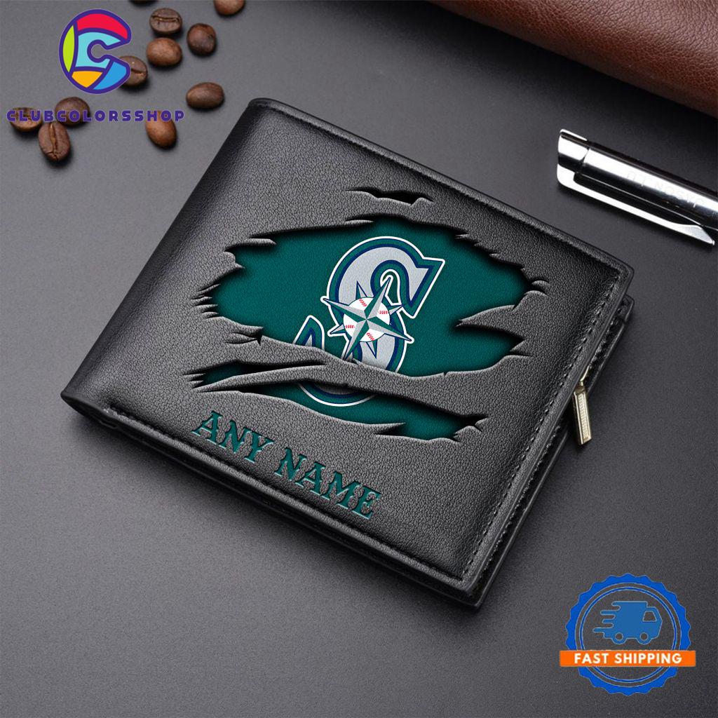 MLB Seattle Mariners Baseball Logo Team Personalized Men's Wallet Design MLB Seattle Mariners Baseball Logo Team Personalized Men's Wallet Design
