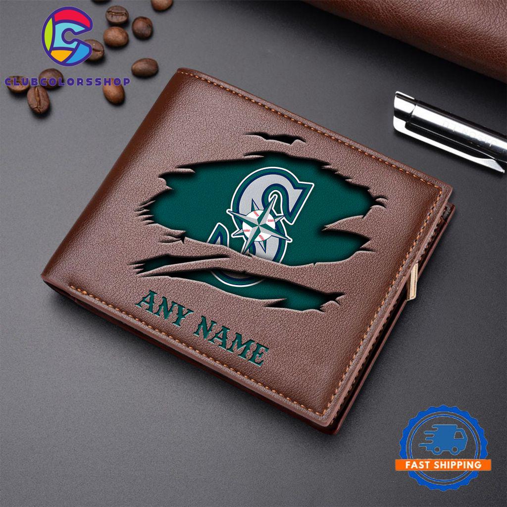 MLB Seattle Mariners Baseball Logo Team Personalized Men's Wallet Design MLB Seattle Mariners Baseball Logo Team Personalized Men's Wallet Design